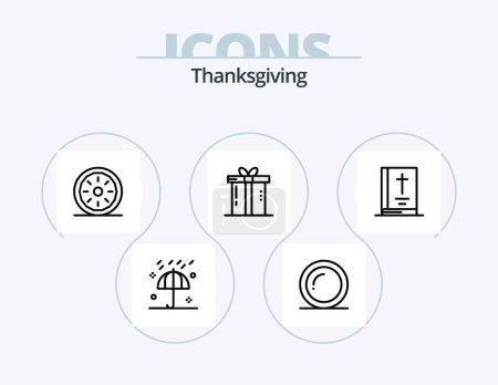 Ilustración de Thanks Giving Line Icon Pack 5 Icon Design. halloween. giving. thanksgiving. thanks. thanksgiving day - Imagen libre de derechos