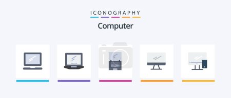 Illustration for Computer Flat 5 Icon Pack Including . imac. mobile. device. Creative Icons Design - Royalty Free Image