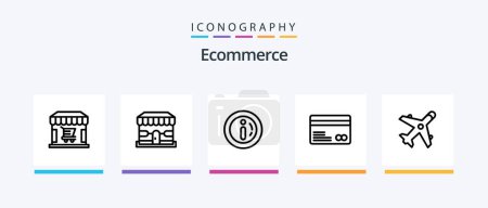 Téléchargez les illustrations : Ecommerce Line 5 Icon Pack Including ecommerce. shopping. ecommerce. sale. ecommerce. Creative Icons Design - en licence libre de droit