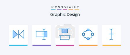 Ilustración de Design Blue 5 Icon Pack Including . vertical. cursor. Creative Icons Design - Imagen libre de derechos