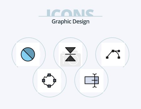 Téléchargez les illustrations : Design Line Filled Icon Pack 5 Icon Design. . no. design. forbidden. tree - en licence libre de droit