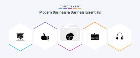 Ilustración de Modern Business And Business Essentials 25 Glyph icon pack including finance. business. finger. chart. up - Imagen libre de derechos