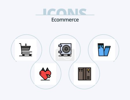 Illustration for Ecommerce Line Filled Icon Pack 5 Icon Design. delivery. box. commerce. receipt. cash - Royalty Free Image