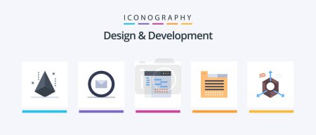 Téléchargez les illustrations : Design and Development Flat 5 Icon Pack Including web design. tabs. web. tab. page. Creative Icons Design - en licence libre de droit
