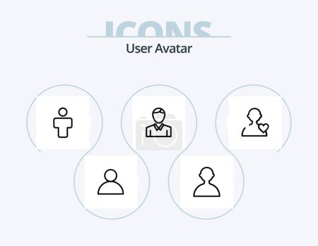 Téléchargez les illustrations : User Line Icon Pack 5 Icon Design. . use. user. profile. gear - en licence libre de droit