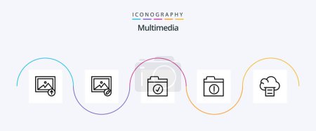 Téléchargez les illustrations : Multimedia Line 5 Icon Pack Including . selected. print. cloud - en licence libre de droit