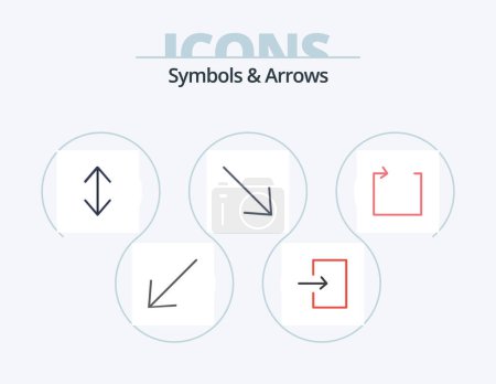 Illustration for Symbols and Arrows Flat Icon Pack 5 Icon Design. . . scale. repeat. arrow - Royalty Free Image