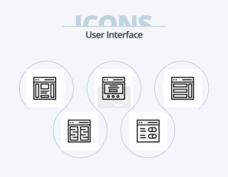 Ilustración de User Interface Line Icon Pack 5 Icon Design. reticle. crosshair. user. user. communication - Imagen libre de derechos