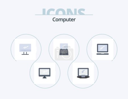 Illustration for Computer Flat Icon Pack 5 Icon Design. . . imac. laptop. device - Royalty Free Image
