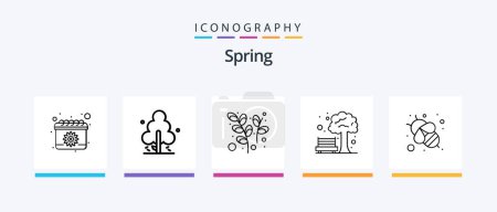 Illustration for Spring Line 5 Icon Pack Including healthy. cherry. grasses. nature. present. Creative Icons Design - Royalty Free Image