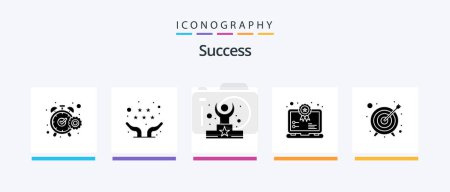 Illustration for Sucess Glyph 5 Icon Pack Including reward. distinction. selection. bonus. winner. Creative Icons Design - Royalty Free Image