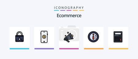 Illustration for Ecommerce Line Filled 5 Icon Pack Including market. shopping. ecommerce. ecommerce. basket. Creative Icons Design - Royalty Free Image