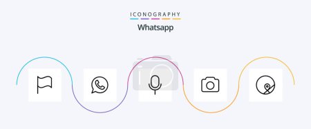 Ilustración de Whatsapp Line 5 Icon Pack Including location. basic. microphone. ui. image - Imagen libre de derechos
