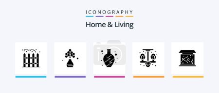 Ilustración de Home And Living Glyph 5 Icon Pack Including tank. living. living. home. clothes. Creative Icons Design - Imagen libre de derechos
