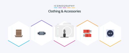 Illustration for Clothing and Accessories 25 Flat icon pack including clothing. scarf. accessories. fashion. accessories - Royalty Free Image