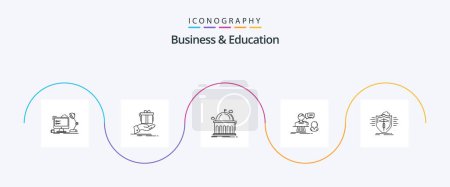 Illustration for Business And Education Line 5 Icon Pack Including answer. consultation. idea. university. education - Royalty Free Image