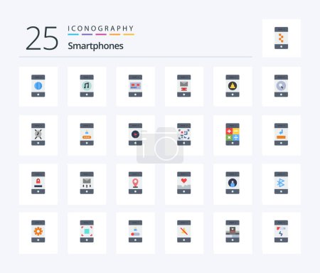 Illustration for Smartphones 25 Flat Color icon pack including recycle. junk. social. deleted. payment - Royalty Free Image