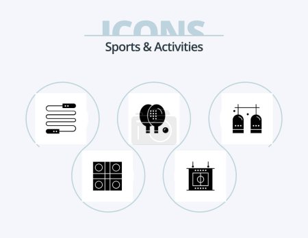 Illustration for Sports and Activities Glyph Icon Pack 5 Icon Design. activities. game. fitness. equipment. activities - Royalty Free Image