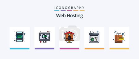 Ilustración de Web Hosting Line Filled 5 Icon Pack Including web. hosting. comment. web server. online. Creative Icons Design - Imagen libre de derechos