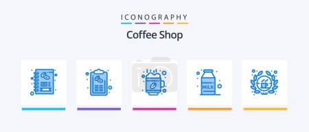 Illustration for Coffee Shop Blue 5 Icon Pack Including coffee. milk. menu. coffee. cup. Creative Icons Design - Royalty Free Image