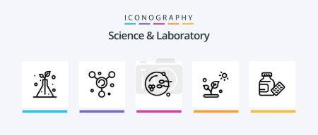 Téléchargez les illustrations : Science Line 5 Icon Pack Including science. knowledge. plant. sex. procreation. Creative Icons Design - en licence libre de droit
