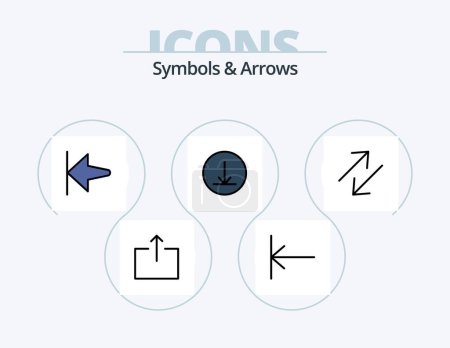Illustration for Symbols and Arrows Line Filled Icon Pack 5 Icon Design. . arrow. . beliefs - Royalty Free Image