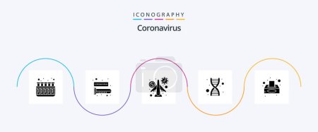 Illustration for Coronavirus Glyph 5 Icon Pack Including virus. genomic. infrared. genetics. airplane - Royalty Free Image