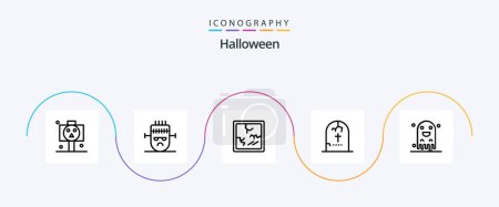 Illustration for Halloween Line 5 Icon Pack Including halloween. religion. broken. horror. grave - Royalty Free Image