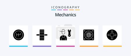 Illustration for Mechanics Glyph 5 Icon Pack Including . repair. screwdriver. cross. Creative Icons Design - Royalty Free Image