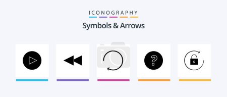 Illustration for Symbols and Arrows Glyph 5 Icon Pack Including . help. unlock. Creative Icons Design - Royalty Free Image