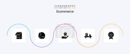 Illustration for Ecommerce Glyph 5 Icon Pack Including finance. badge. hand. truck. ecommerce - Royalty Free Image