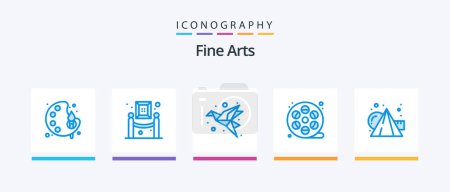 Téléchargez les illustrations : Fine Arts Blue 5 Icon Pack Including art. arts. art. art. paper. Creative Icons Design - en licence libre de droit