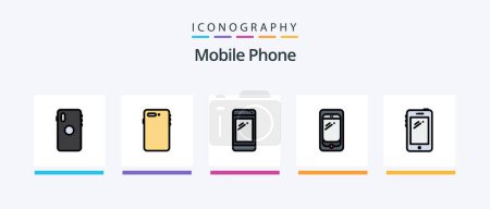 Illustration for Mobile Phone Line Filled 5 Icon Pack Including . huawei. iphone. mobile. Creative Icons Design - Royalty Free Image