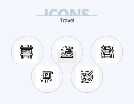 Illustration for Travel Line Icon Pack 5 Icon Design. air. sign. location. no. motel - Royalty Free Image