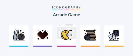 Illustration for Arcade Line Filled 5 Icon Pack Including play. fun. game. punching ball. game. Creative Icons Design - Royalty Free Image