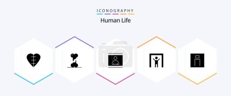 Illustration for Human 25 Glyph icon pack including man. security. human. scanner. picture - Royalty Free Image
