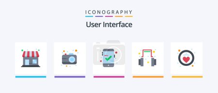 Illustration for User Interface Flat 5 Icon Pack Including . care. checked. heart. support. Creative Icons Design - Royalty Free Image