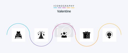 Téléchargez les illustrations : Valentine Glyph 5 Icon Pack Including love. valentines. day. valentine. heart - en licence libre de droit