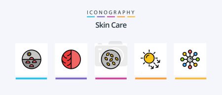 Illustration for Skin Line Filled 5 Icon Pack Including seamus. sesame. skin. seeds. laser surgery. Creative Icons Design - Royalty Free Image