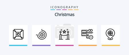 Ilustración de Christmas Line 5 Icon Pack Including christmas. sugar. christmas. cookie. phone. Creative Icons Design - Imagen libre de derechos