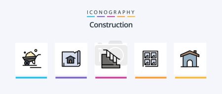 Téléchargez les illustrations : Construction Line Filled 5 Icon Pack Including hammer. building. no fire. home. construction. Creative Icons Design - en licence libre de droit