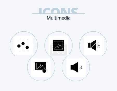 Ilustración de Multimedia Glyph Icon Pack 5 Icon Design. . . tuning. volume. mute - Imagen libre de derechos