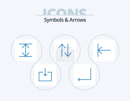 Illustration for Symbols and Arrows Blue Icon Pack 5 Icon Design. . arrow. . home - Royalty Free Image