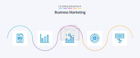 Ilustración de Business Marketing Blue 5 Icon Pack Including marketing. coin. business. marketing - Imagen libre de derechos