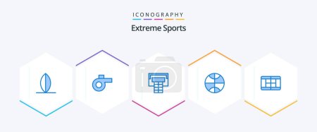 Illustration for Sport 25 Blue icon pack including . tennis. - Royalty Free Image