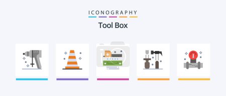 Illustration for Tools Flat 5 Icon Pack Including tools. manometer. measuring. tools. hammer. Creative Icons Design - Royalty Free Image