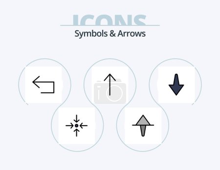 Téléchargez les illustrations : Symboles et flèches ligne rempli Icône Pack 5 Icône Design. . flèche. - en licence libre de droit