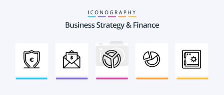 Ilustración de Business Strategy And Finance Line 5 Icon Pack Including chart. find. business. search. japan. Creative Icons Design - Imagen libre de derechos