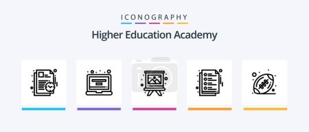 Ilustración de Academy Line 5 Icon Pack Including school. growth. engineering. education. study. Creative Icons Design - Imagen libre de derechos