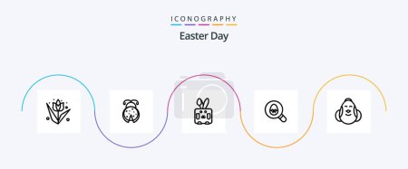 Ilustración de Easter Line 5 Icon Pack Including chicken. holiday. bynny. easter. search - Imagen libre de derechos